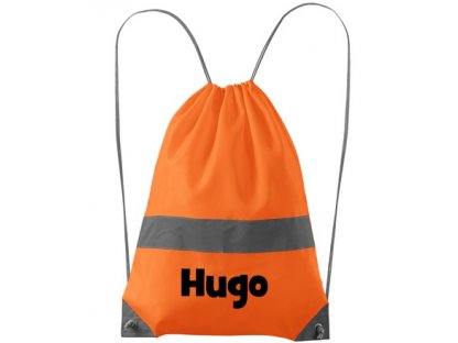 reflexná taška na prezúvky s menom - neon orange