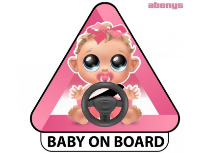 Samolepka na auto - BABY ON BOARD - dievčatko
