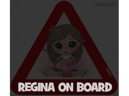 Samolepka na auto trojúhelník s reflexním textem - Regina