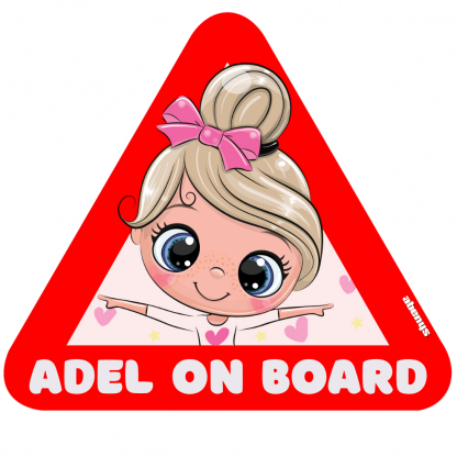 Samolepka na auto trojuholník dievčatko Adel 2