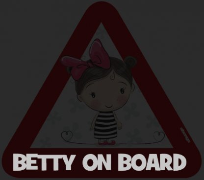 Samolepka na auto trojuholník dievčatko Betty 2