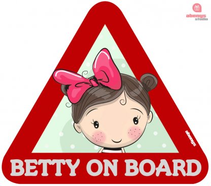 Samolepka na auto trojuholník dievčatko Betty