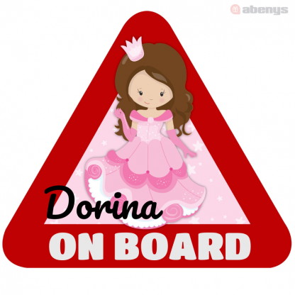 Samolepka na auto trojuholník dievčatko Dorina