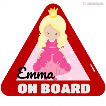 Samolepka na auto trojuholník dievčatko Emma