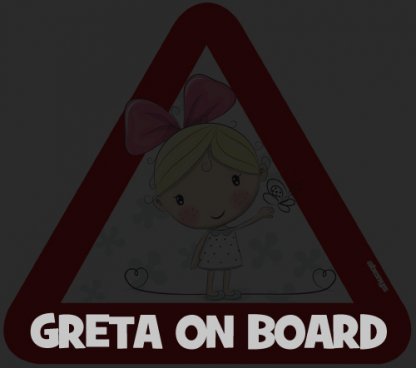 Samolepka na auto trojuholník dievčatko Greta 2