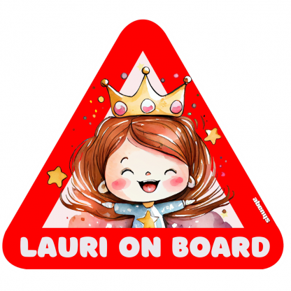 Samolepka na auto trojuholník dievčatko Laura 2
