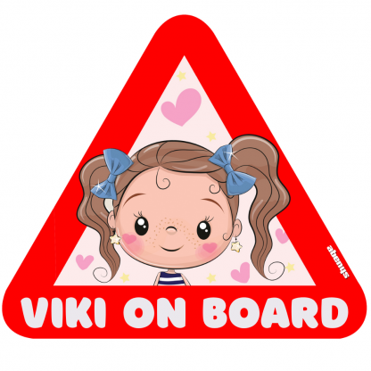 Samolepka na auto trojuholník dievčatko Viki