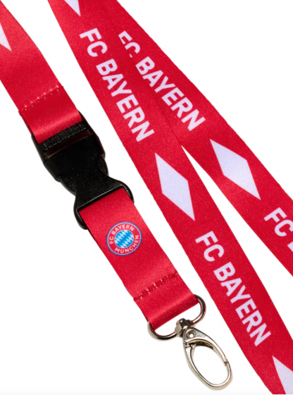 šňůrka na klíče FC Bayern München, červená