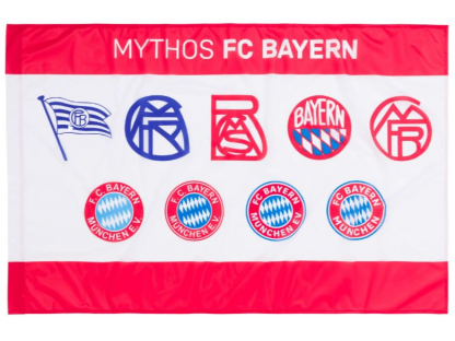 vlajka Logo Historia FC Bayern München - 150 x 100 cm