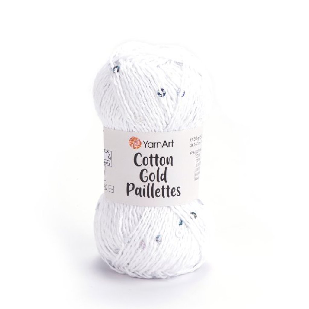 Cotton Gold Paillettes 7102 bílá