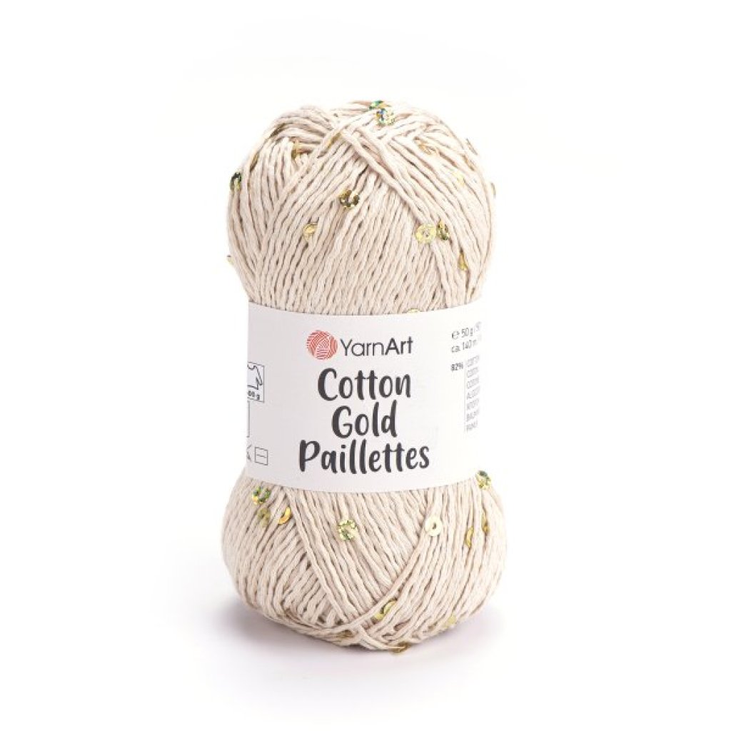 Cotton Gold Paillettes 7104 přírodní