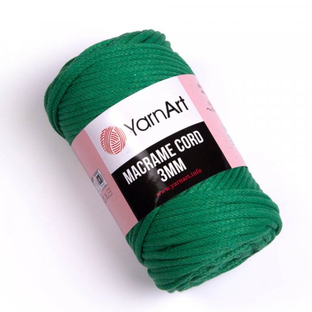 Macrame Cord 3mm - 759 trávově zelená