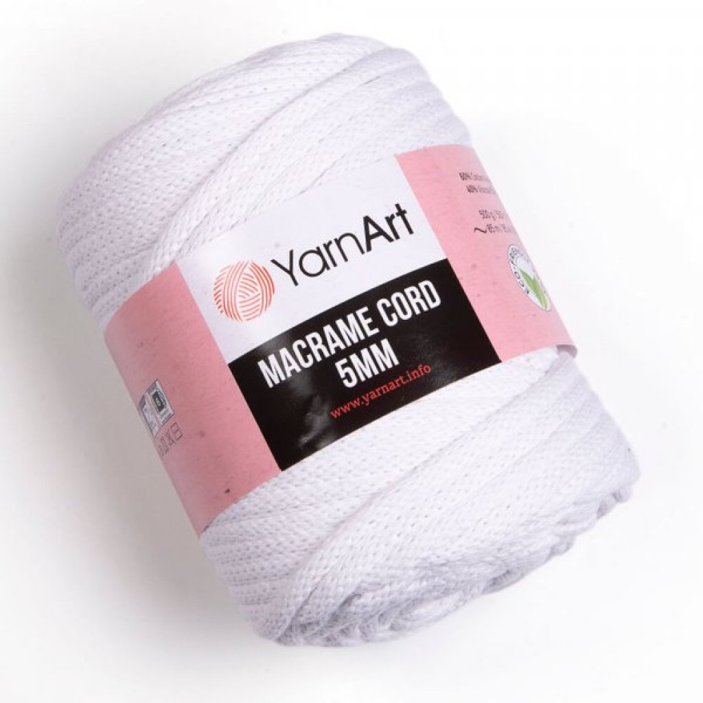 Macrame Cord 5mm - 751 bílá