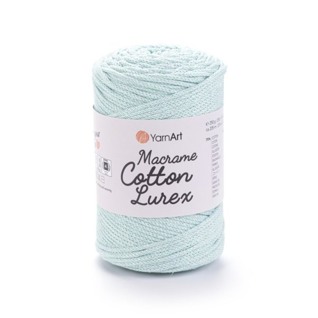 Macrame Cotton Lurex 738 mint + mintový lurex