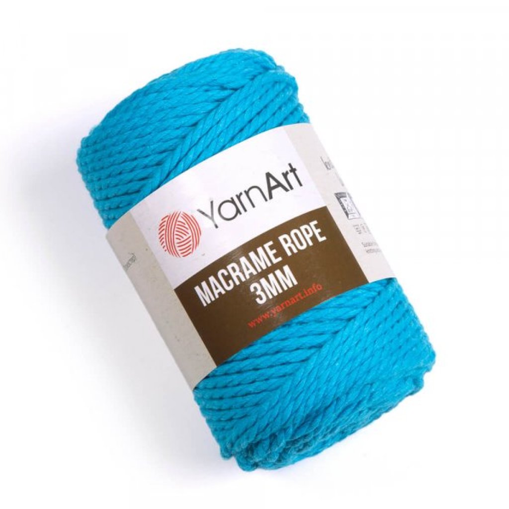 Macrame Rope 3mm - 763 modrý tyrkys