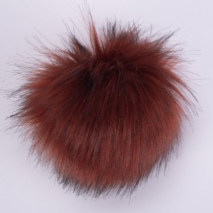 bambule Furry Pompons - 59 rezavá černé konce