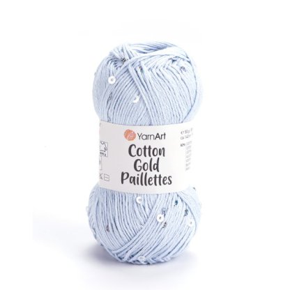 Cotton Gold Paillettes 7109 sv. modrá