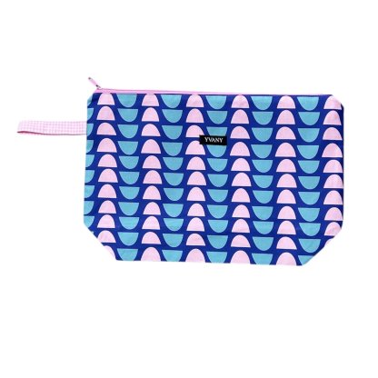 Designová projektová taštička 40x32cm - Růžovo-tyrysová geometrie