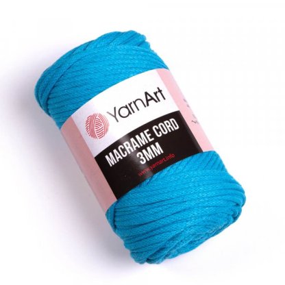 Macrame Cord 3mm - 763 modrý tyrkys