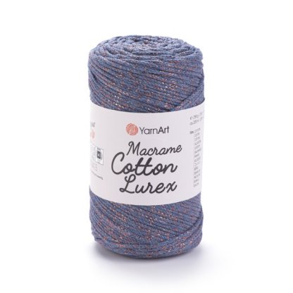 Macrame Cotton Lurex 731 šedá + měděný lurex