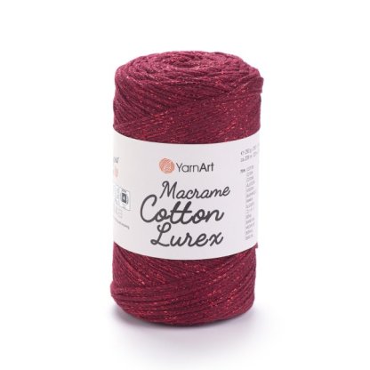 Macrame Cotton Lurex 739 bordo + bordový lurex