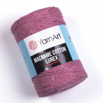 Macrame Cotton Lurex 743 starorůžová + růžový lurex