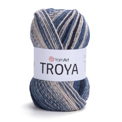 Troya 2102 - tm.modrá, modrá, krémová