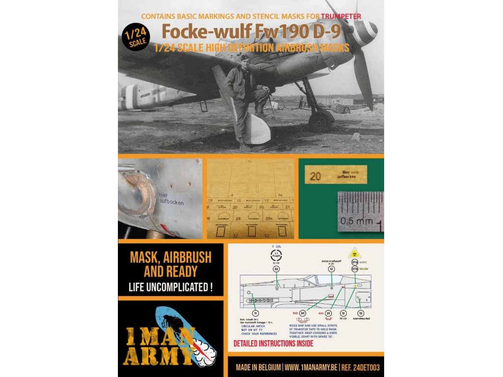 1MAN ARMY 1/24 24DET003 Focke-Wulf Fw190 D-9 for Trumpeter
