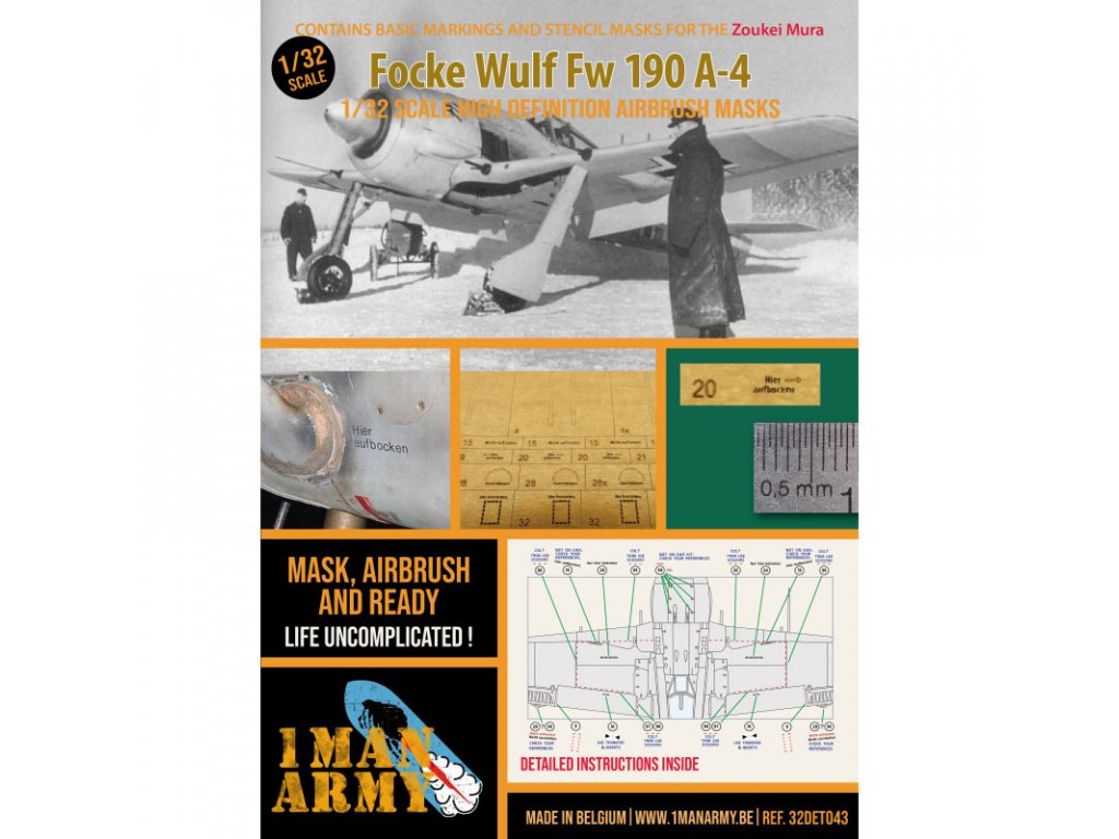 1MANARMY 1/32 32DET043 Focke Wulf Fw 190 A-4 (Zoukei Mura)