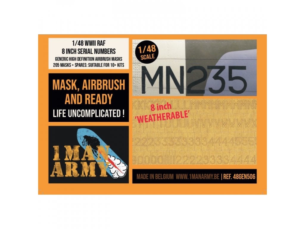 1MANARMY 1/48 48GEN506 WWII RAF 8" Serial Numbers