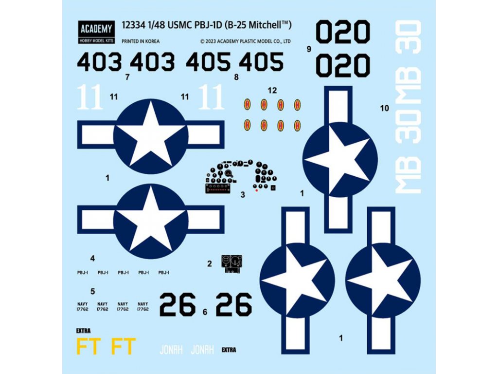 ACADEMY 1/48 USMC PBJ-1D (B-25 Mitchell)