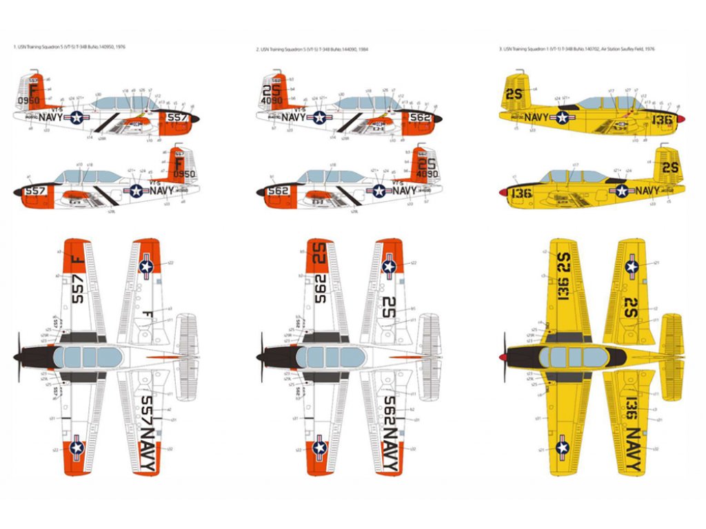 ACADEMY 1/48 USN Beechcraft T-34B Mentor VT-5 Training Air Wing