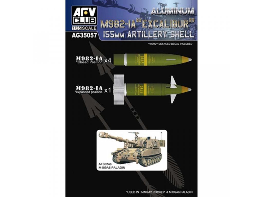 AFV CLUB 1/35 Aluminum M982-1A Excalibur 155 mm Artillery Shell