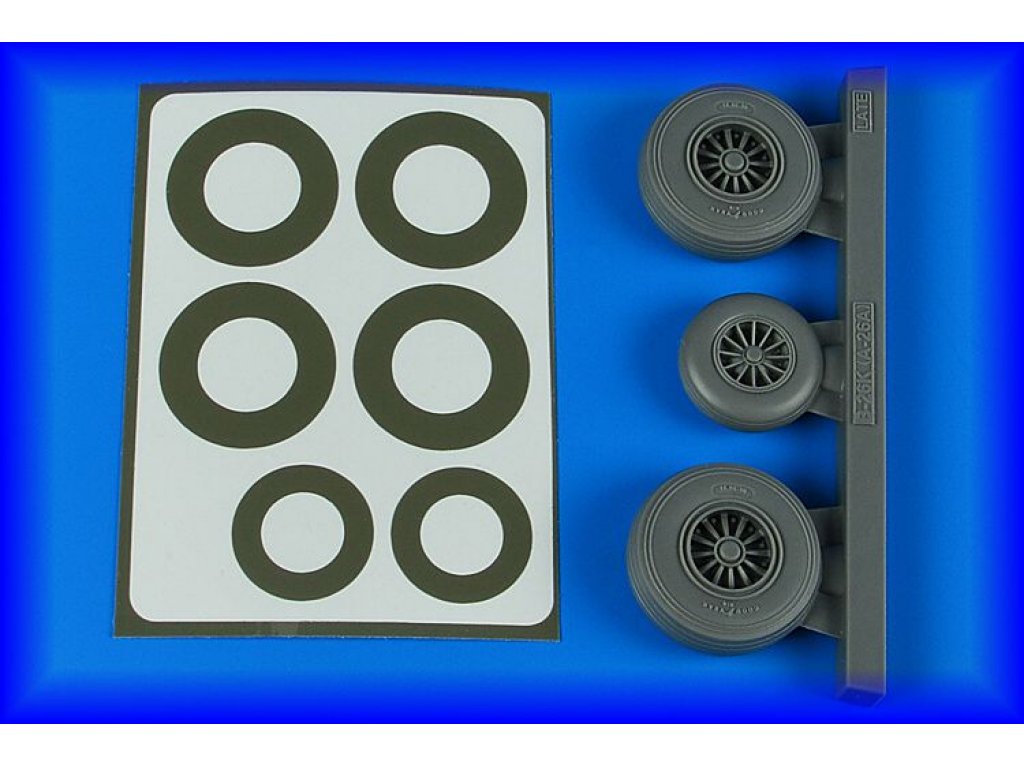 AIRES 1/48 B-26K Invader late wheels & paint masks for ICM