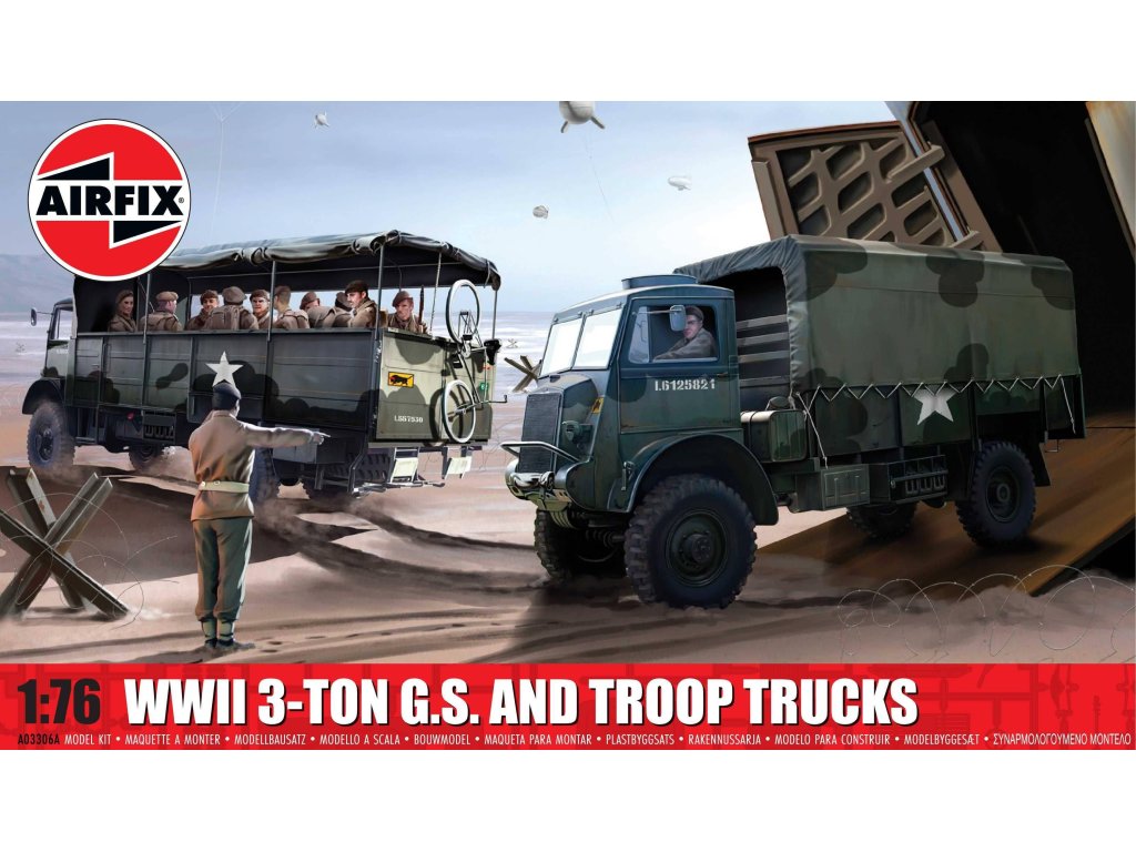 AIRFIX 03306A 1/76 WWII 3-Ton G.S. and Troop Truck 