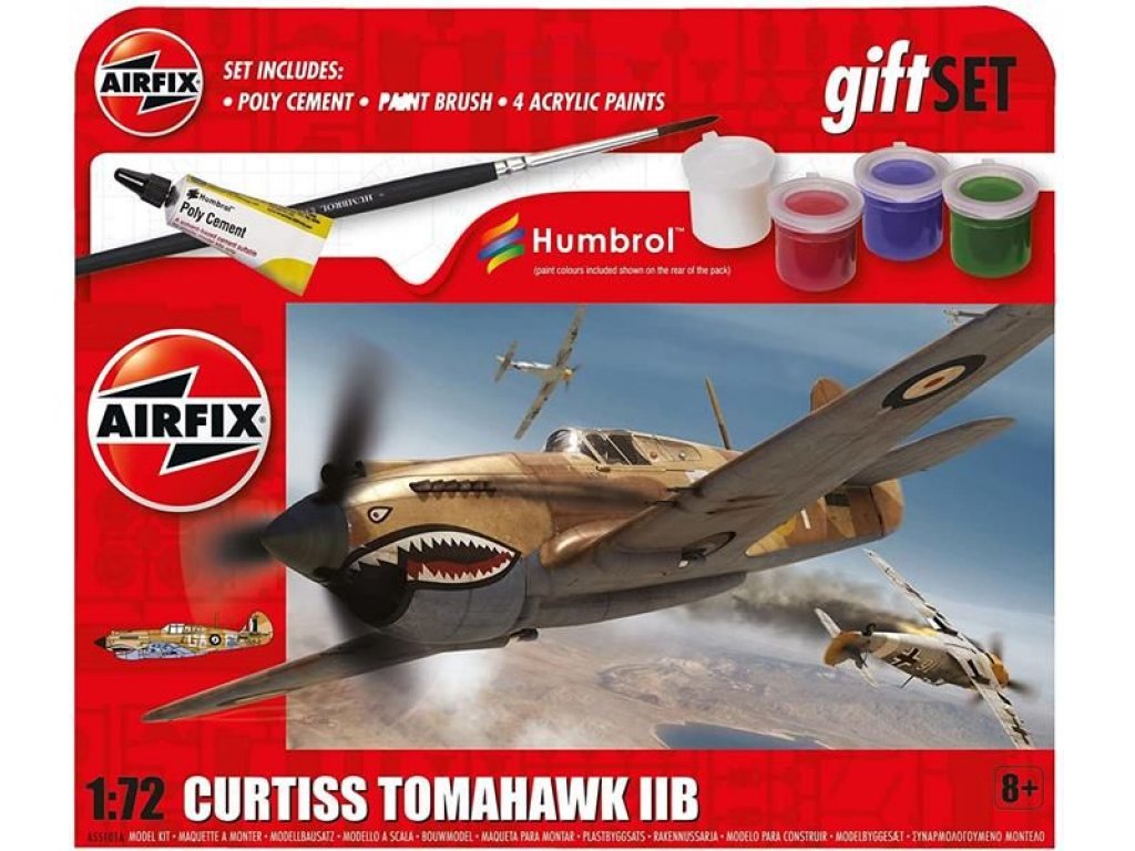 AIRFIX 1/72 Hanging Gift Set Curtiss Tomahawk IIB Starter Set
