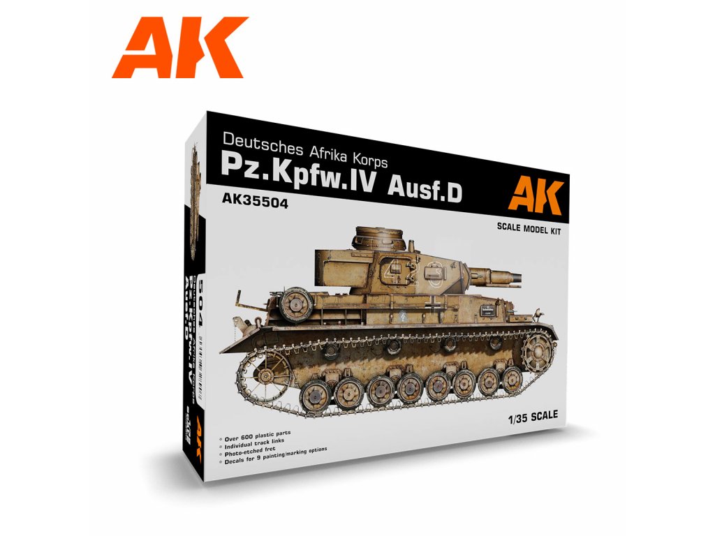 AK INTERACTIVE 1/35 Pz.Kpfw.IV Ausf.D Deutsches Afrika Korps + 5 Figures