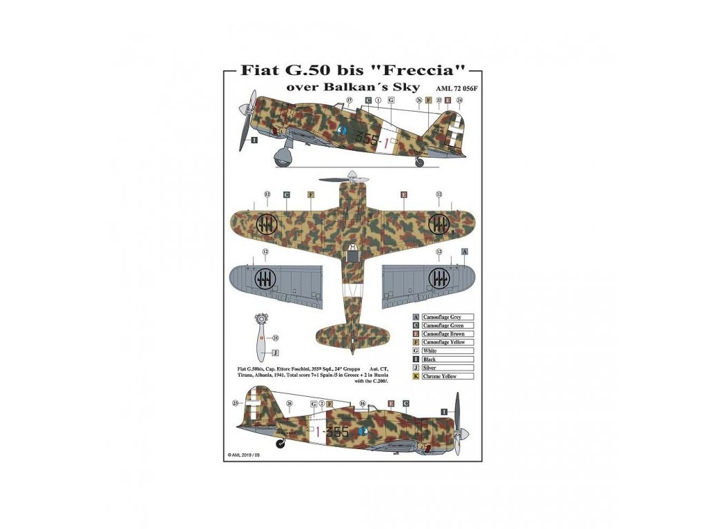 AML 1/72 Fiat G.50bis Over Balkans Sky  ex-FLY