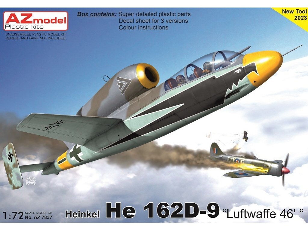 AZ MODEL 1/72 Heinkel He 162D-9 Luftwaffe 46 