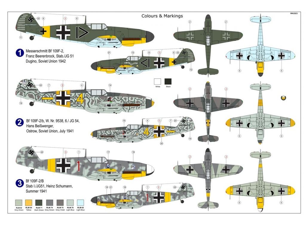 AZ MODEL 1/72 Messerschmitt Bf 109F-2/B w/ ETC 50 (3x camo)