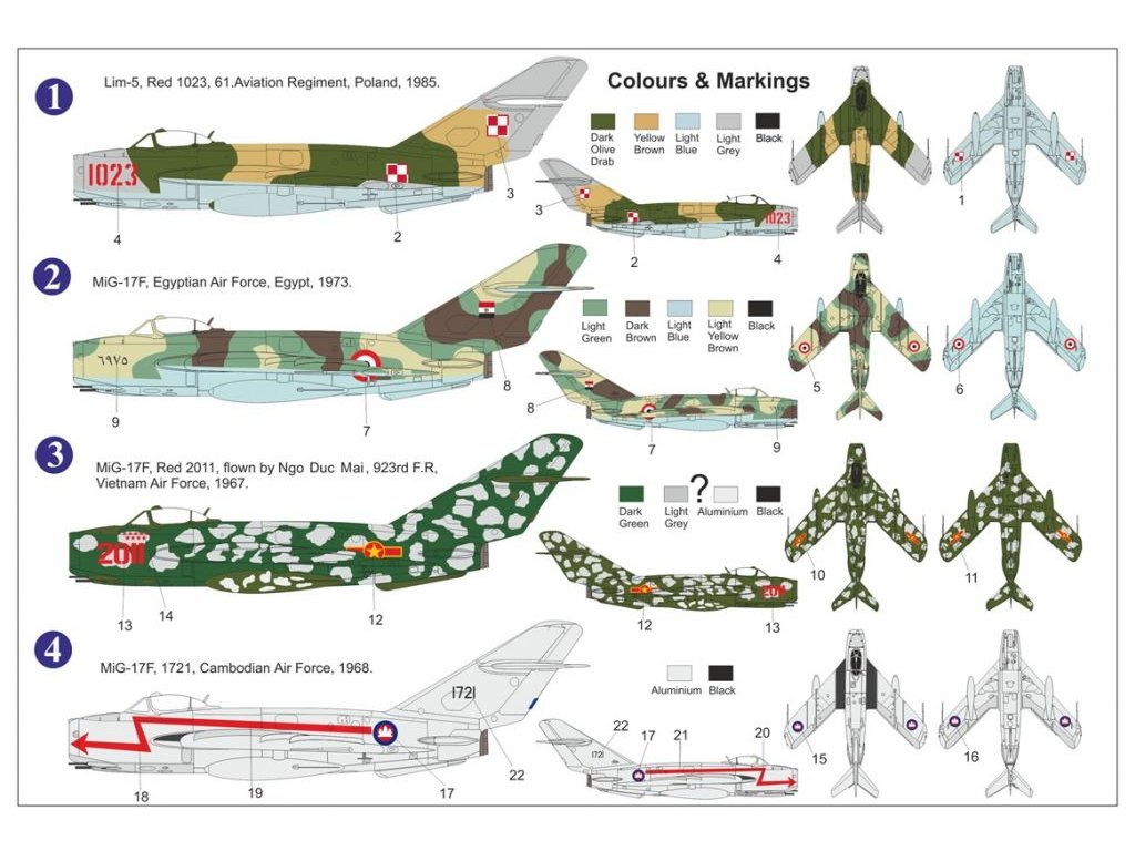 AZ MODEL 1/72 MiG-17F / Lim-5 (3x camo)