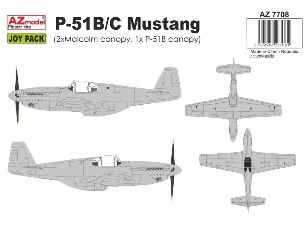 AZ MODEL 1/72 P-51B/C Mustang JOY PACK (3-in-1, no decals)