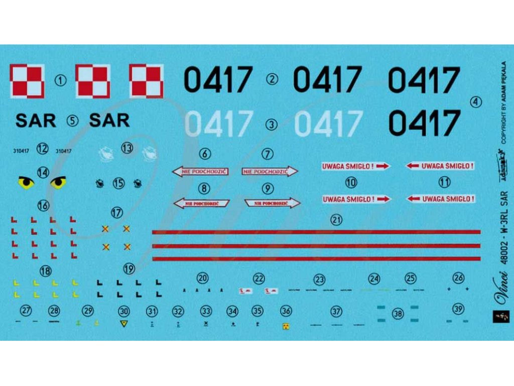 BIGMODEL Vinci 1/48 48002 Decals W3W Sokół 0417