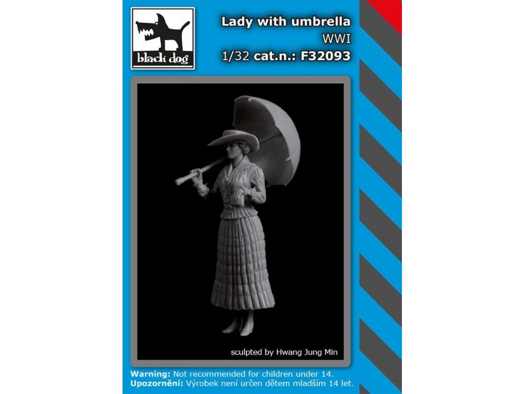 BLACKDOG 1/32 Lady with umbrella WWI for 1 fig.