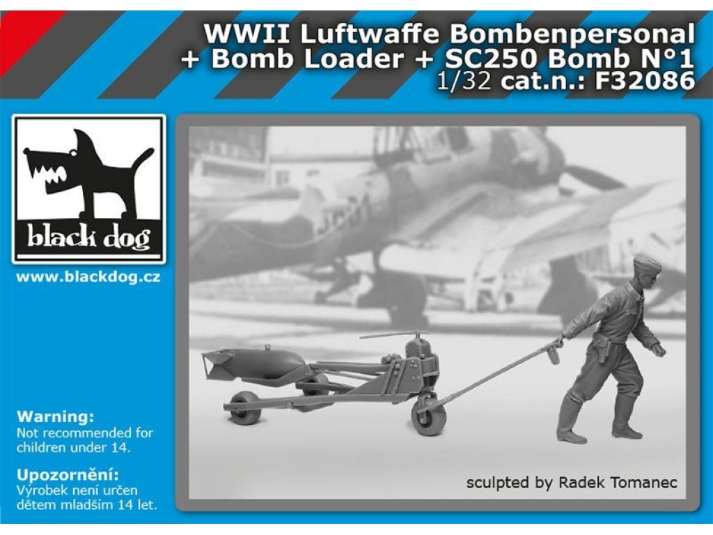 BLACKDOG 1/32 Luftwaffe  WWII personel+bomb loader+SC250 No.1