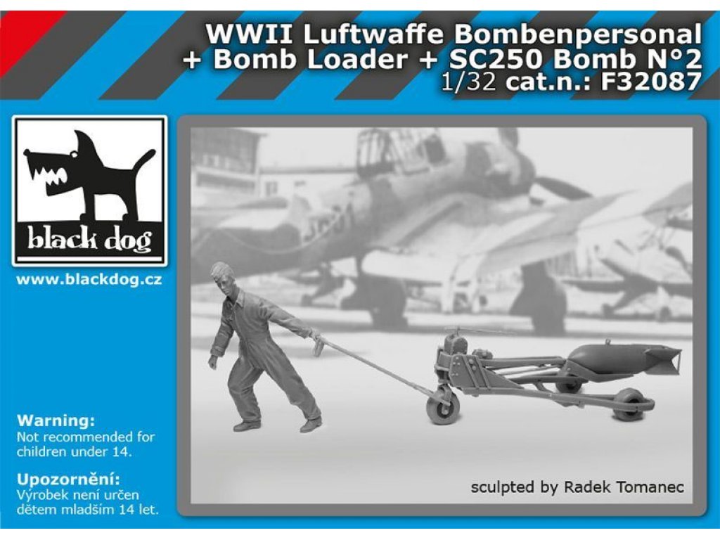 BLACKDOG 1/32 Luftwaffe  WWII personel+bomb loader+SC250 No.2