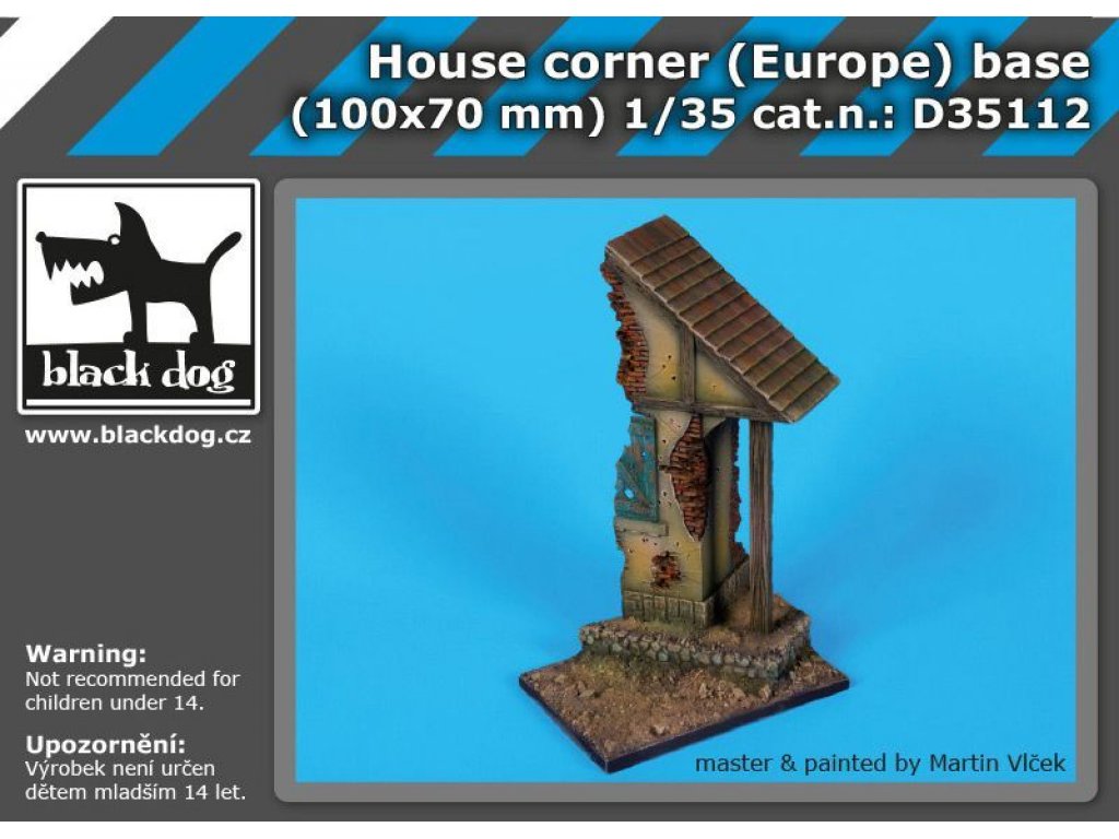 BLACKDOG 1/35 House corner (Europe) base  (100x70 mm)