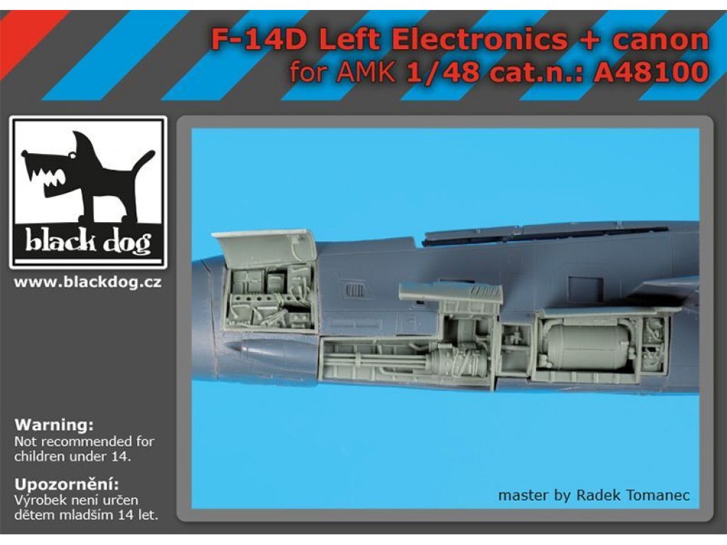 BLACKDOG 1/48 F-14D Tomcat left electronics + cannon for AMK