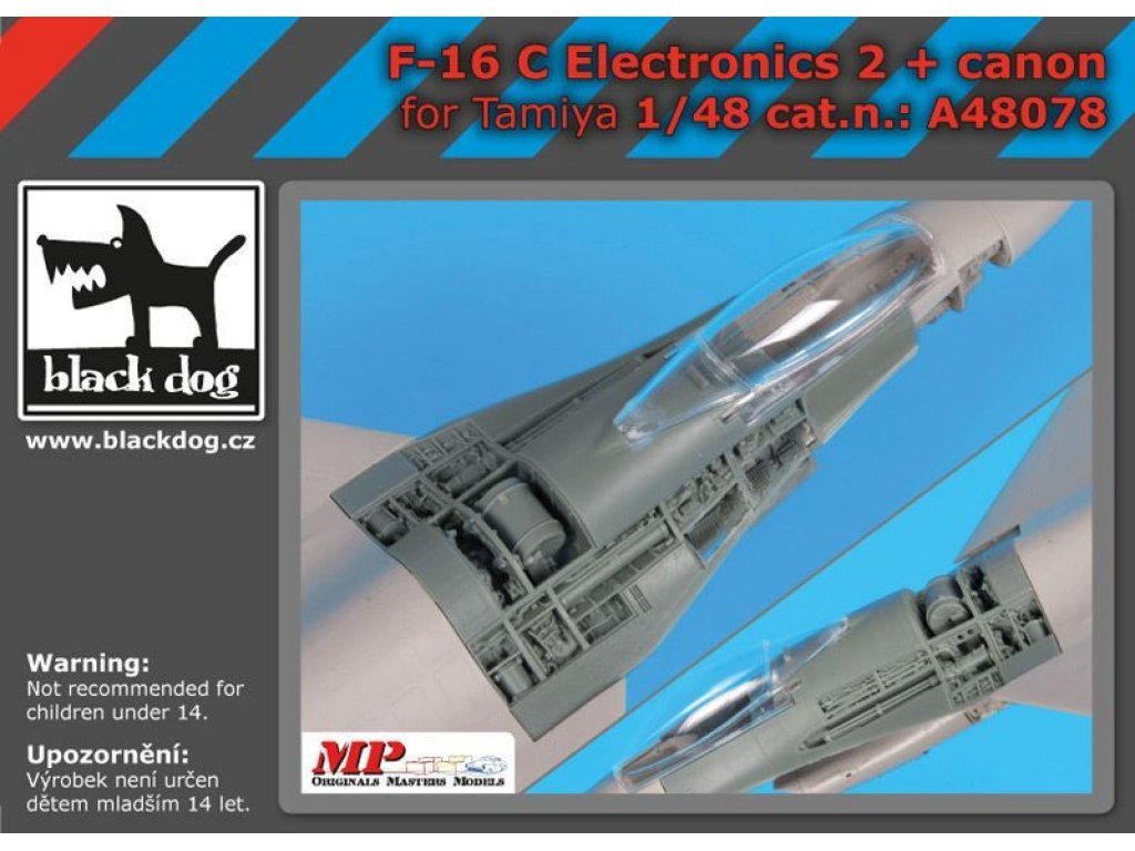 BLACKDOG 1/48 F-16C electronics 2 + cannon for TAM