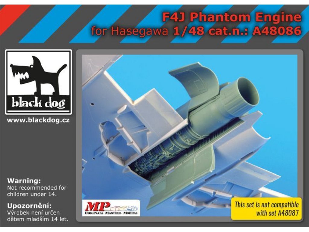 BLACKDOG 1/48 F4J Phantom engine for HAS